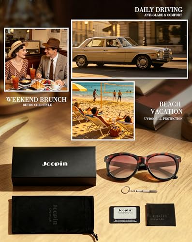 Image of Joopin Oversized Cat Eye Sunglasses Polarized UV Protection Retro Round Sun Glasses Shades for Women Driving Beach Vacation