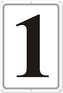 Premium Aluminum Number Signs 1, Metal 12" X 8" Numbered Signs Outdoor for Parking Lots, Floor, Dock, Court, Aisle, Field, High Visibility, No Fade, Weather-resistant