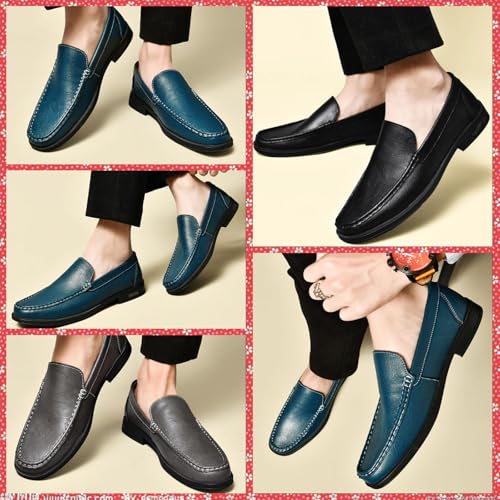 Men's Leather Loafers, Slip-on Dress Shoes, Comfortable Casual Driving Shoes, Men's Oxford, Suitable for Work, Business,Office and Other Occasions2