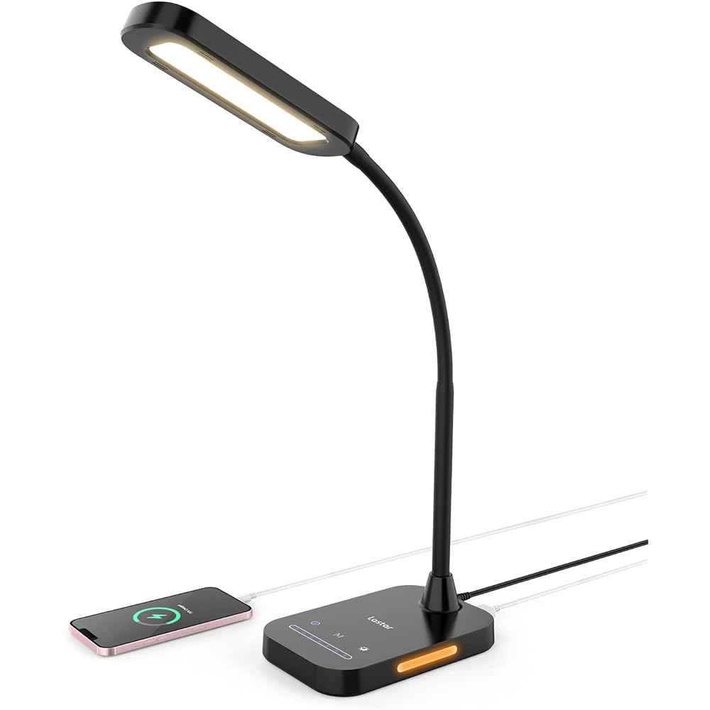 7/mo Finance LASTAR LED Desk Lamp, 12W Flexible Gooseneck Table Lamp, Office Desk Light with