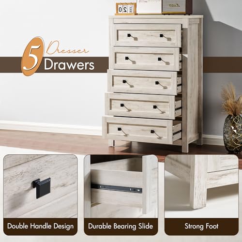 image for VanAcc 5 Drawers Dresser for Bedroom, 48