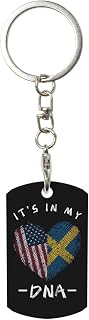 Sweden It's In My DNA Swedish USA Flag Lightweight Aluminum Keychain Portable Sturdy Construction Backpack Travelers5