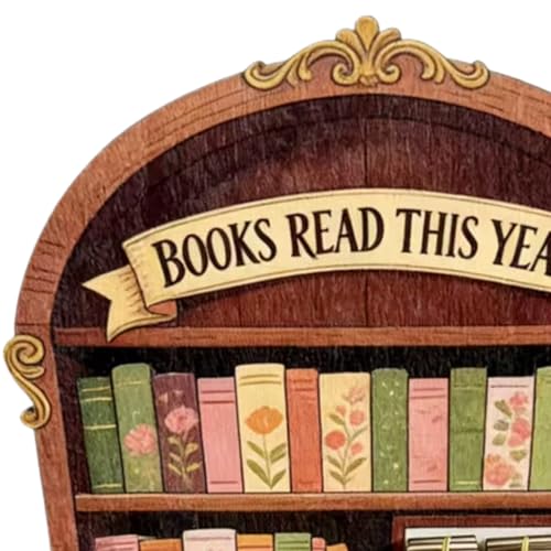 Letrero de madera para contador de libros con diseño grabado motivacional 6