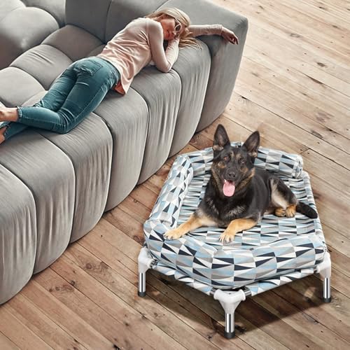 Orthopedic Dog Bed - Beds Bolster,Cooling Elevated Dog Beds with Metal Frame,Raised Dogs Bed for Dogs,Easy to Assemble,Up to 75 lbs,Medium - Image 6