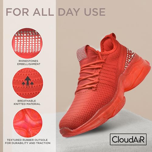Image of CLOUDAIR Vesta Women's Sneakers: Casual Running, Walking Arch Support Shoes, Lightweight Slip-On Sock Design, Non-Slip Work Shoes for Women, Comfortable Air Cushioned Platform Sneakers