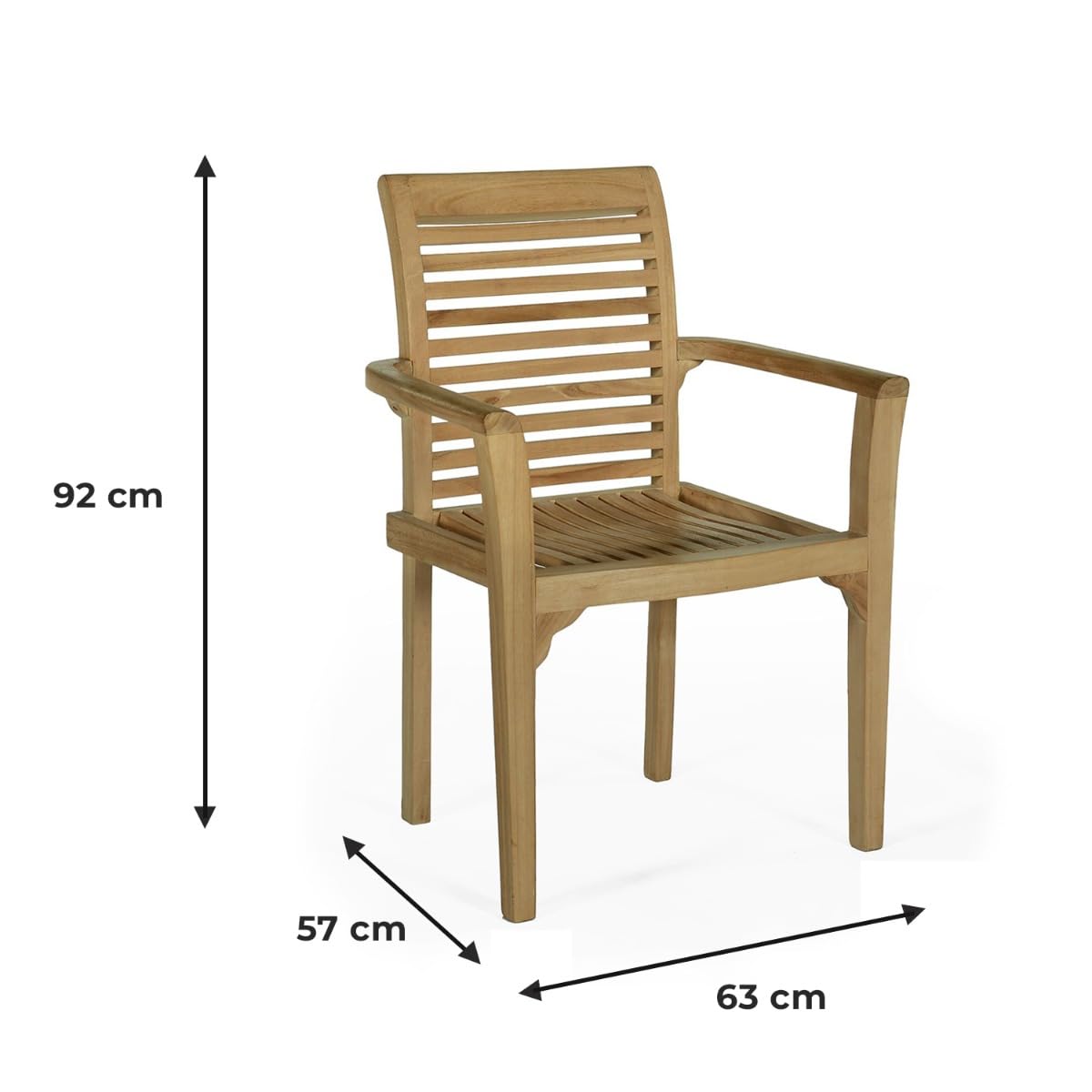 Teck'Attitude Fauteuils de Jardin empilables en Teck Samoa (Lot de 2)
