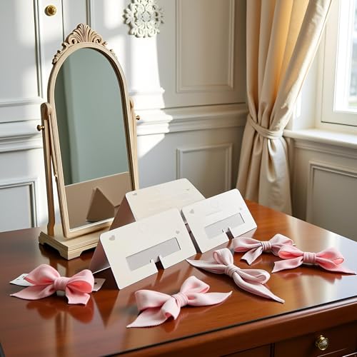 100 Piezas Tarjetas Blancas para Exhibición de Clips para el Cabello Tarjetas de Papel para Clips, Accesorios para el Cabello miniatura 3