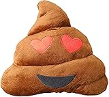 ML Cojines Emoticono Cojín Almohada Redonda Emoticon Peluche Bordado con giño 35x33x10cm Marron (Rojo)