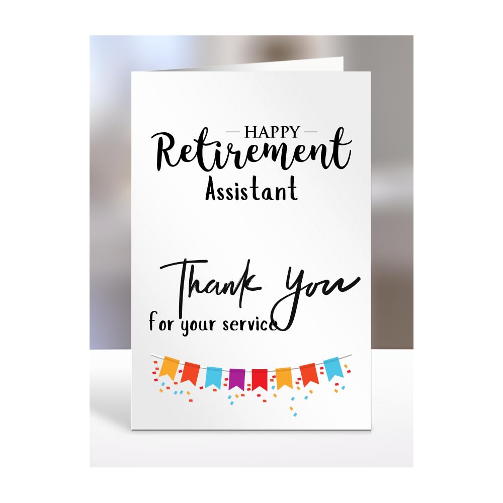 Happy Retirement Card for Assistant, Men, Women, Him, Her, Gifts from Colleagues, Boss, Supervisor, Manager, Work, Presents for Workmate, A5-258a_55