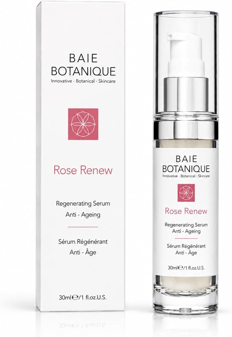 Natural Hyaluronic Acid Serum for Face – Organic Hydrating & Anti-Ageing Serum – Helps Plump Skin, Smooth Fine Lines & Improve Radiance – Baie Botanique Rose Renew, 30ml
