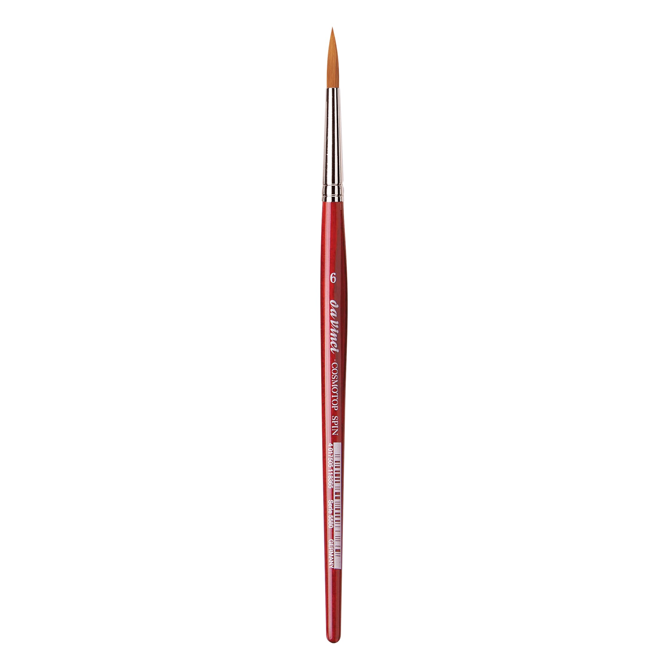 da Vinci Watercolor Series 5580 Size 6 Round - CosmoTop Spin Synthetics - Professional Quality Multi-Diameter Synthetic Fibers - Holds More Water Than Any Other Synthetic