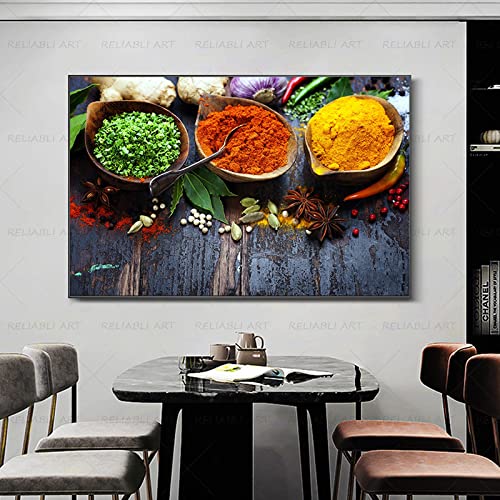Affiches et impressions toile poivrons cuisine décoration moderne de salon en 60x90 cm