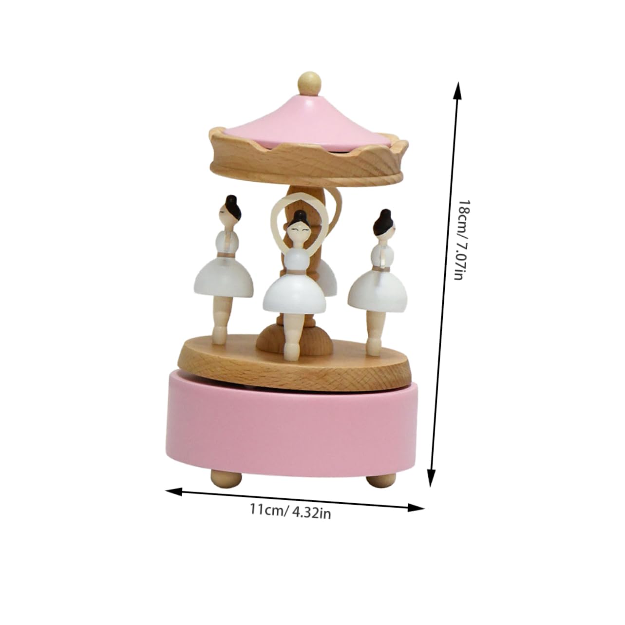 Alipis Caja de Música de Ballet de Madera Giratoria Diseño Vintage Bailarina Caja Musical para Escritorio Obsequio para Niña Madre o Hija