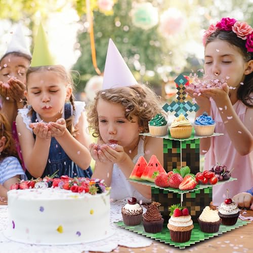 Pixel Theme 3-Tier Cupcake Stand