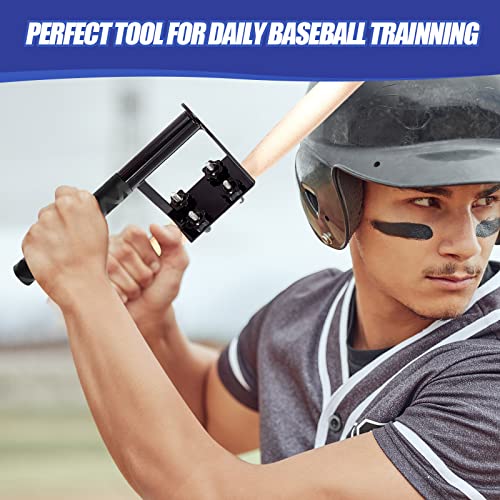 Meooeck Baseball Swing Trainer Softball Batting Hitting Training Aid Tool Metal Baseball Batting Practice Trainer For Kids Boys Girls Baseball Players Barrel Control Training Device Accessories, Black #TOP5