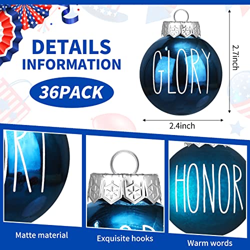 36 Pcs 4Th Of July Ball Ornaments Patriotic Decorations For Tree Plastic Independence Day Ball Decorations Red Blue White Ornaments Holiday Memorial Day Decor For Home Decor (Star Style) #TOP2