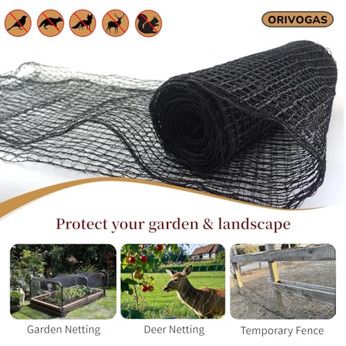Image of Deer Fence Netting,Plastic Mesh Fence 6.5x50ft,Reinforced Edges 55gsm Heavy Duty Animal Barrier,Ideal for Garden Netting,Against Bird,Temporary Fence,Fruit Plant Protection,Black