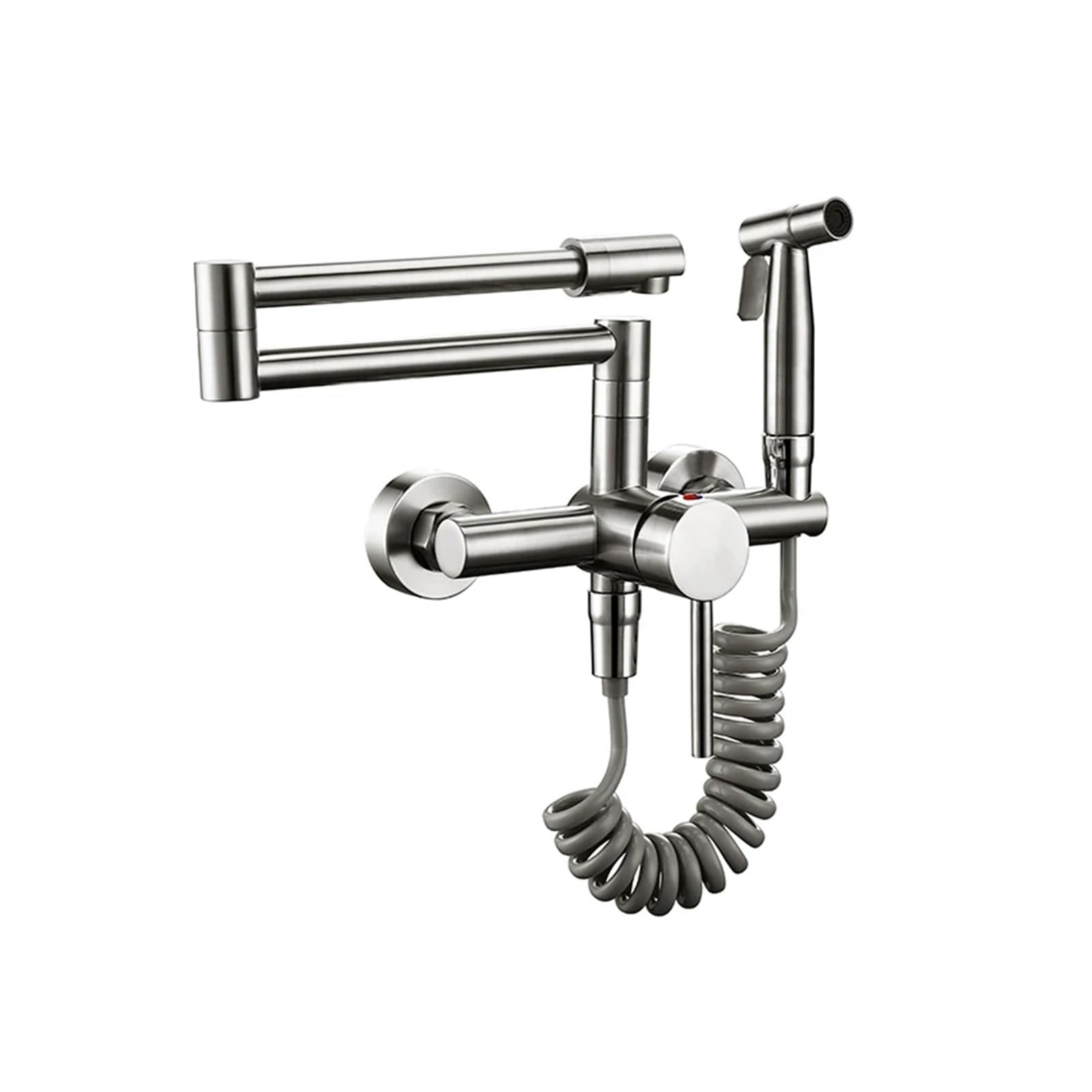 Grifo de cocina para llenado de ollas con pistola rociadora de latón macizo
