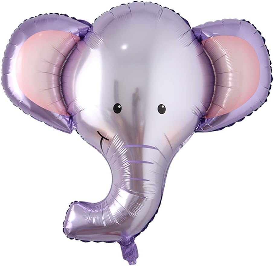 Huge Animal Head Safari Foil Balloon Inflatable Air Ballon Happy Birthday Christmas Party Decorations Kids Baby Shower Party Supplies (Huge Elephant Head)
