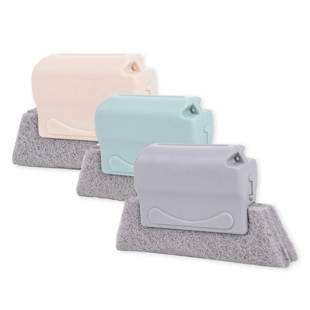 Pocktyle Window Groove Cleaning Brush,Hand-held Window Slides And Crevice Cleaning Brush Set Tools,Kitchen Brush Scouring Pad Detail Brush