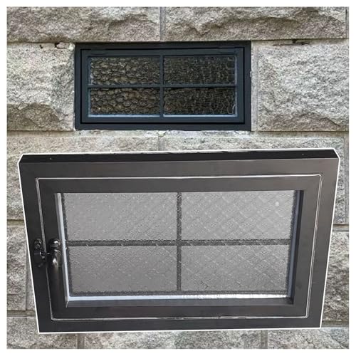 Drehbare Fenster Mit Quadratischer Mittelachse Sichtschutz Aus Gehärtetem Glass Lüftungsfenster Aluminiumlegierung Versenkte Ersatzfenster Für Wohngebäude Abschließbare Griffe(W70XH35CM/27.6X13.8”)