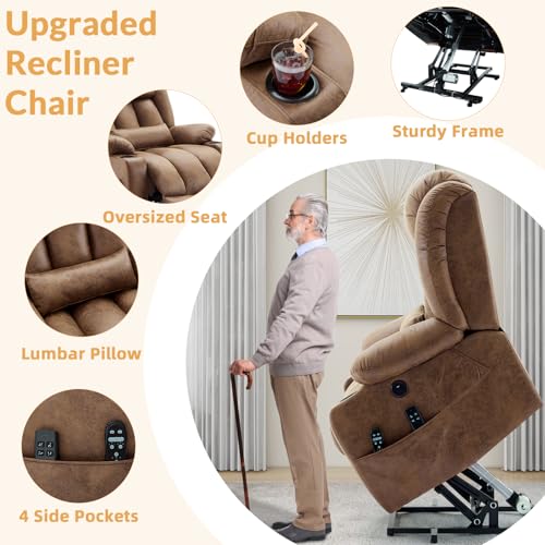 Sillón reclinable plegable marrón claro miniatura 7