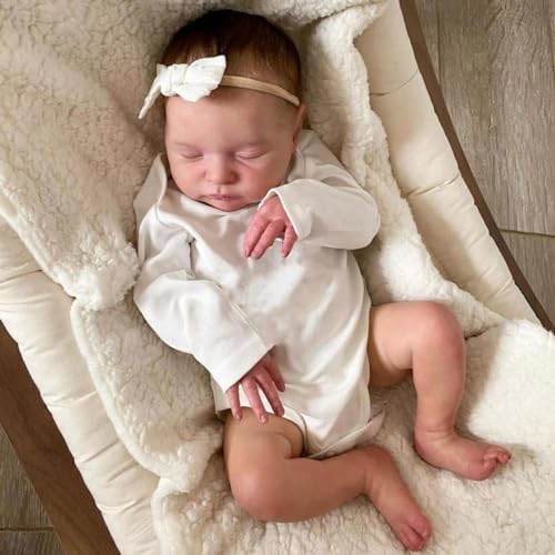 Pinky Reborn 19 inch Lifelike Baby Dolls,Realistic Newborn Toddler Girl Doll for Kids Age 3+, White, 19Inch - Image 2