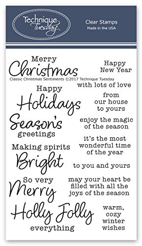 Classic Christmas Sentiments Clear Stamps Christmas Stamps Clear Rubber Stamps Photopolymer Stamps Card Making Supplies Amazon In Home Kitchen
