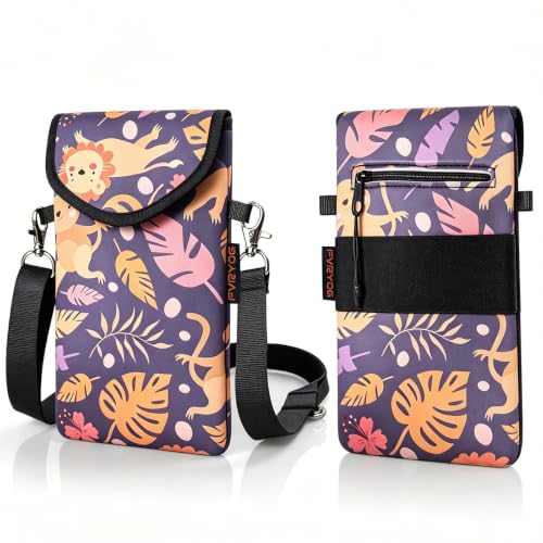Image of Neoprene Phone Sleeve Pouch Case Bag for Men Women w /Crossbody Strap /Neck Lanyard for iPhone 17 /16 /15 /14 Pro Max, Samsung S25,Pixel 10