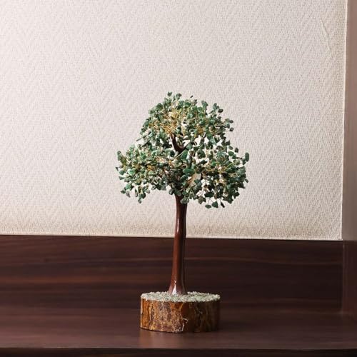 Image of Wealth Tree 1000-1200 Beads, Green Jade,Citrine,Tiger Eye and Green Aventurine to Attract Money Good Luck,Wealth for Home,Office 23 Cm x 13 Cm