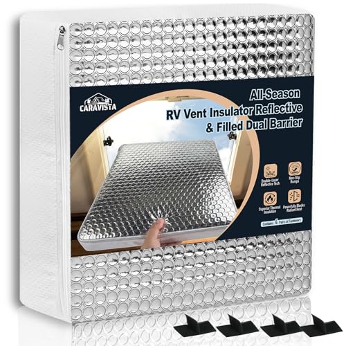Caravista RV Vent Insulator - 14x14x3Skylight Insulator Cover with Aluminum Reflective Surface - Reduce Heat Transfer & Increase A/C Efficiency Sunroof Shade Vent for Camper RV Trailer (1 Pack)