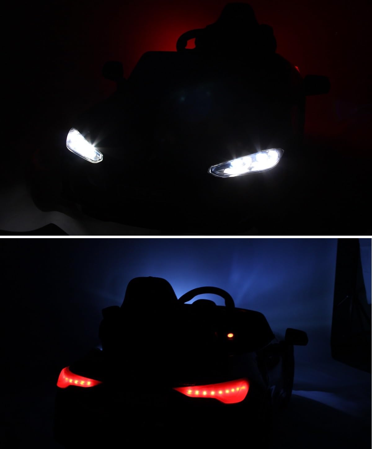 BMW M4, MPower- 90W, 12V-14ah, Eva Räder, Ledersitz, Kinderauto Kinderfahrzeug Kinder Elektroauto, Bluetooth, Fernbedienung 2.4G (Schwarz)