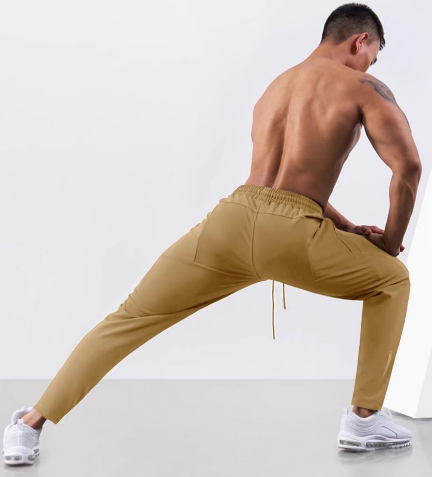 Men's Sweatpants with Zipper Pockets Joggers Athletic Running Workout Gym Stretch Tall Track Pants - Image 8