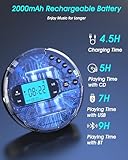 Greadio NEW 2025 Discman CD Player with Bluetooth, Portable CD Player with 2000mAh Rechargeable Battery, Compatible FM Transmitter, USB, AUX, Personal MP3 Players Anti-Skip Protection for Car (Black) - Image 5