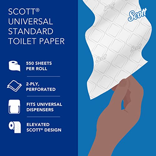 Scott Professional Standard Roll Bathroom Tissue (04460), 2-Ply, White, 80 Rolls / Case, 550 Sheets / Roll, 44,000 Sheets / Case #TOP4