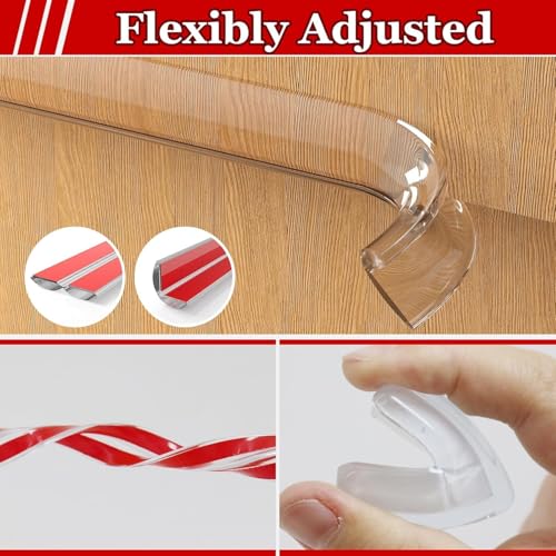 Image of 5-Meter Silicone Edge Protector Strip with 4-Corner | Baby Corner Guards for Sharp Edges | Table, Bed & Furniture Safety Protectors | Baby Proofing Corner Guards & Edge Safety for Sharp Edges