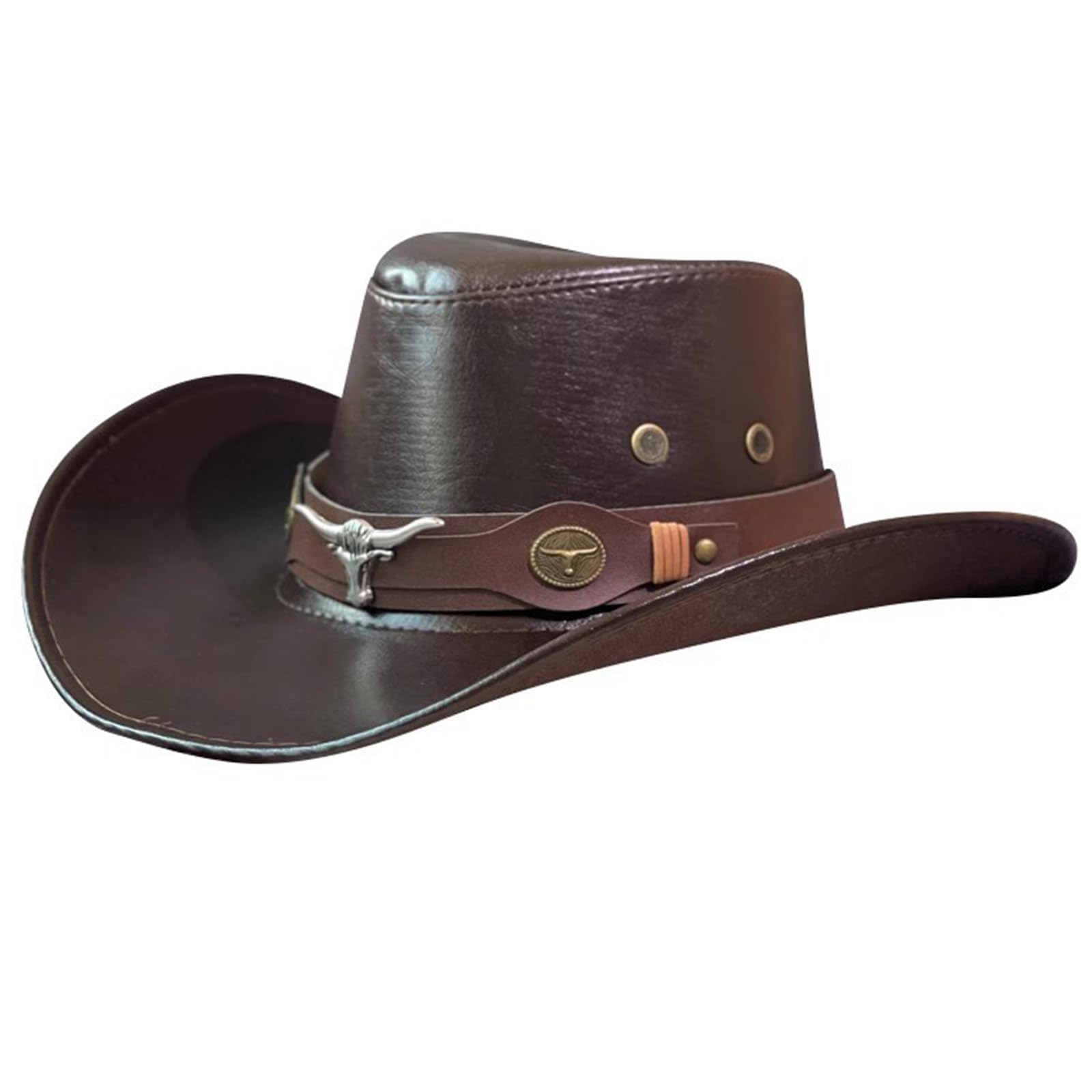 EOZY Chapeau De Cowboy Occidental Avec Ficelle Pour Homme Et Femme - Pliable - Protection Solaire - Chapeau De Plage Avec Large Bord, Kaki, 7/7 1/4