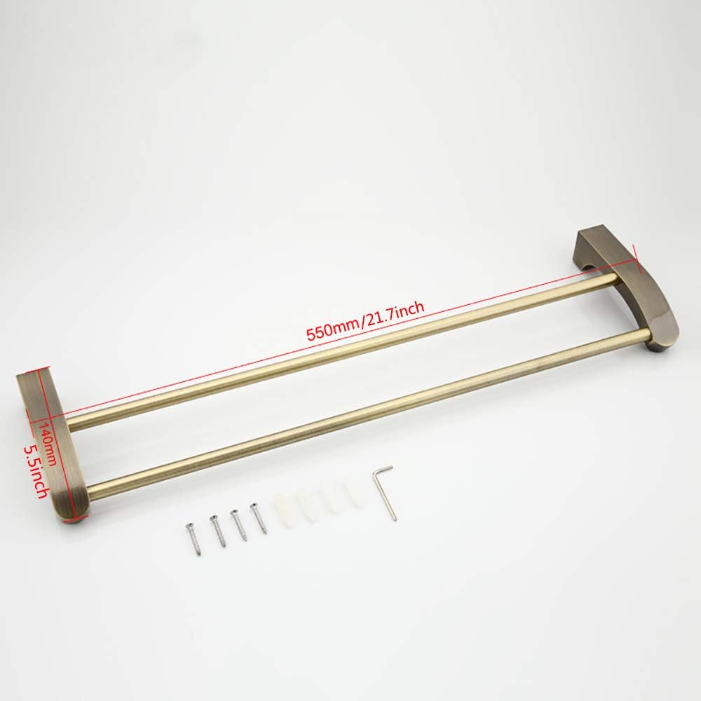 Bathroom Towel Rack Aluminum Towel Bar Bronze Towel Rails Heavy Duty Towel Holder Wall Mounted Towel Ring for Bathroom, Kitchen, Hotel, Screw Installation, 21.7inch