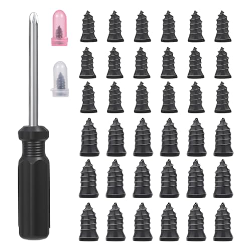 36pcs Tire Repair Rubber Studs, Vacuum Tire Repair Kit Spiral Rubber Studs, Tire Screw Plugs Quick Repair Tool, Motorcycle, Truck, Tractor Tire Flat Tire Repair Do-It-Yourself Tire Repair Studs