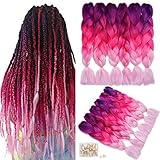 hot pink agate box 🌸Paket enthalten: Kommt mit 6 Stück 3 Ton Jumbo Flechthaar, 100 g / Stück, 6 Stück / Los, Absolut Länge kommen 24 Zoll an. Farbe: Lila / Rosenrot / Pink. und Sie können auch 1 Box Dreadlock Perlen als Geschenk bekommen.