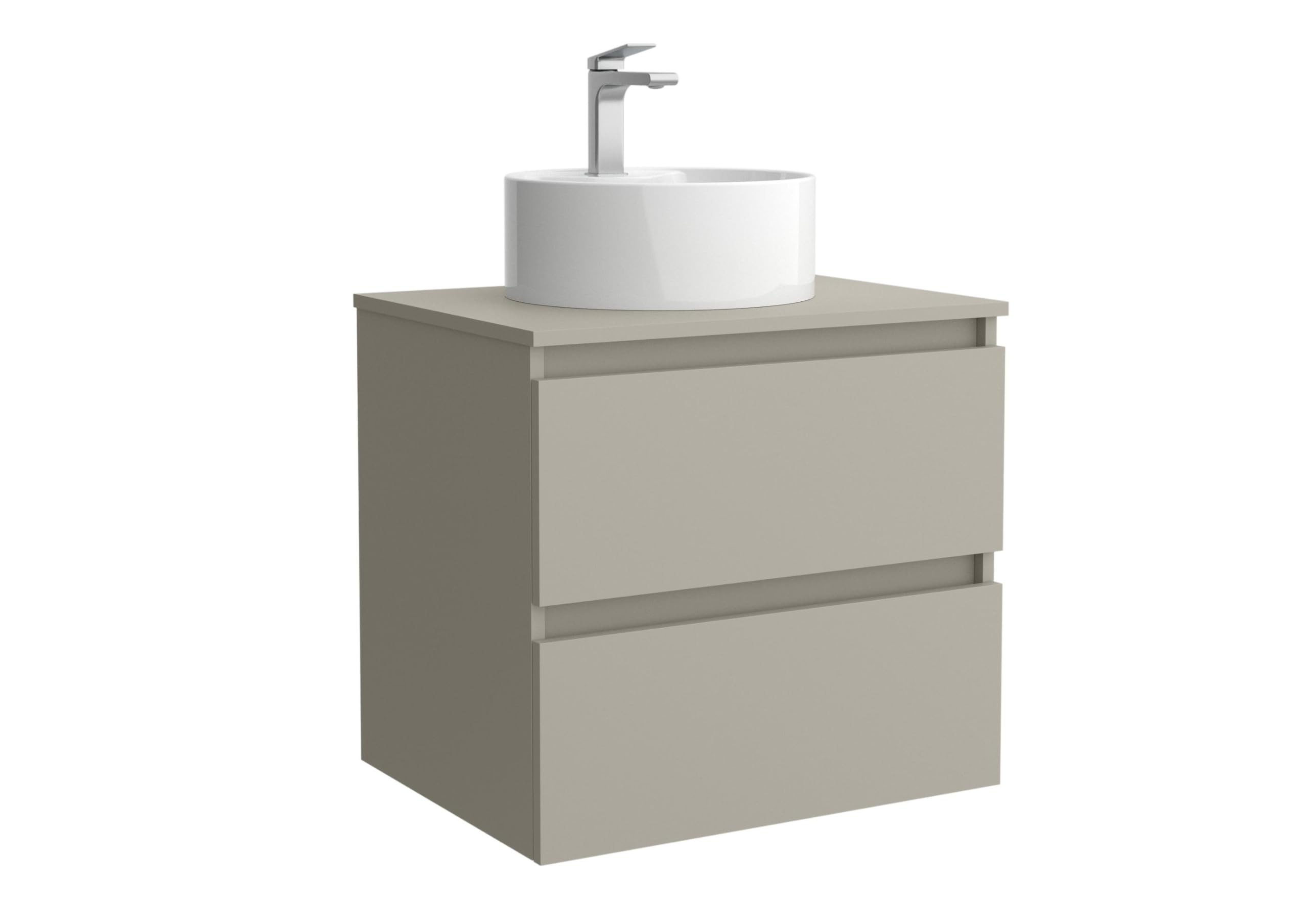 Mueble de Baño BEQUIA 60cm Gris Mate 2 cajones (Sin Lavabo)