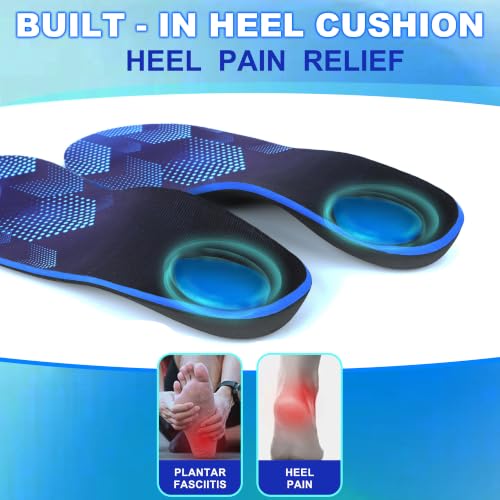 Image of DARLIS Heavy Duty Support Pain Relief Insoles, 220+ lbs Plantar Fasciitis Arch Support Inserts for High Arch, Flat Feet, Heel Pain, Orthopedic Work Boot Insoles Men Women, Shock Absorb in Every Step