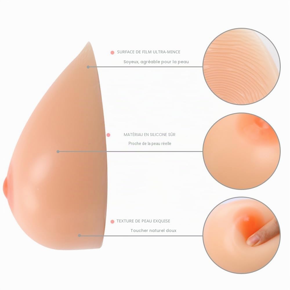 Faux seins autocollants en silicone pour crossdresser, transgenre, cosplay, mastectomie