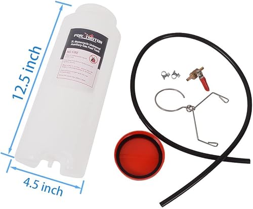 Miniatura 2 de Tanque de combustible auxiliar, tanque de gasolina para motocicleta con llave de gasolina para resolución de problemas, tanque de combustible de