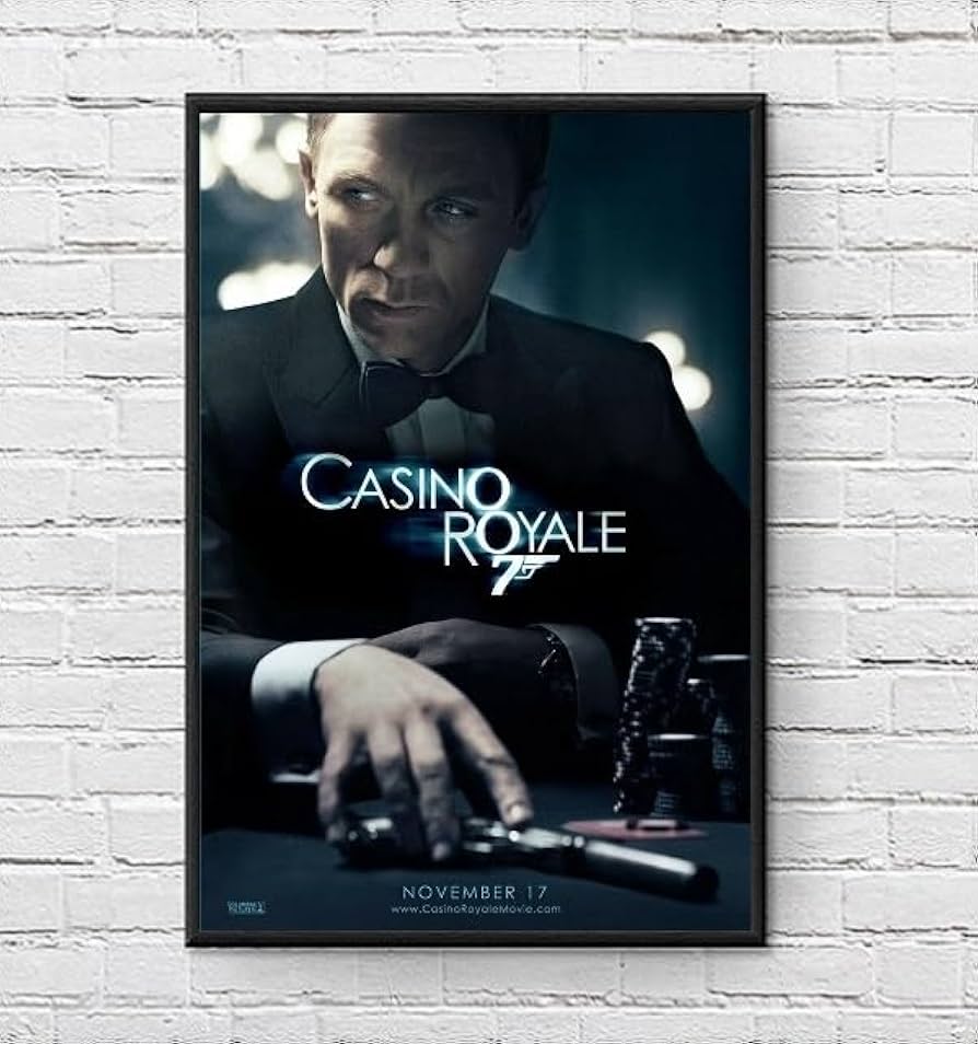 Amazon.co.jp: 【フレーム付-黒-】 映画ポスター 007 カジノロワイヤル