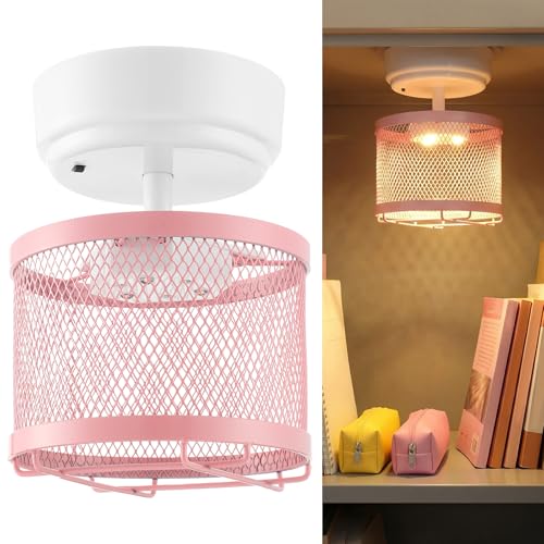 Fuyoooo Magnetic Locker Light LED Locker Chandelier Magnetic for Middle High School Lockers Shelves Manual Switch Cute Lockers Accessories for Teen Students Back to School Essentials(Pink)