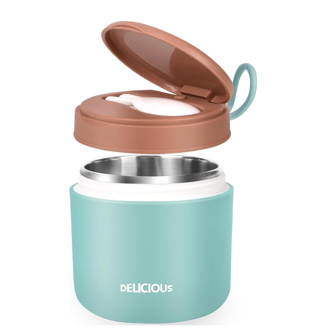 Insulated Lunch Jar with Spoon - Hot & Cold Food Container -16