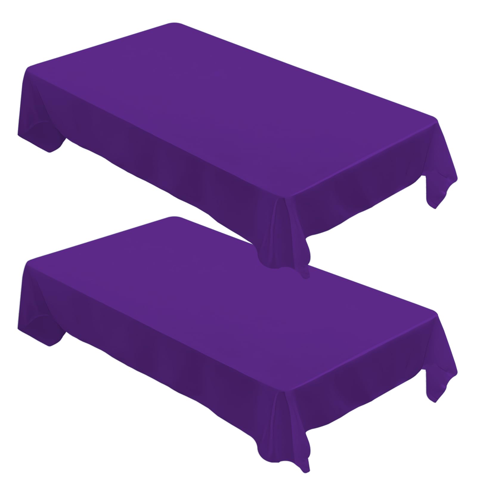 2 Packs Dark Purple Table Cloths,Rectangular Table Cloth 140x200cm(55x78Inch),Washable Polyester Tablecloth Home Dining Table Cover for Christmas Kitchen Party Wedding Restaurant Birthday Decorations