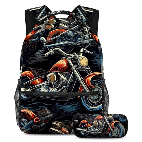 Sac à dos moto cool grand format idéal pour le collège et lycée