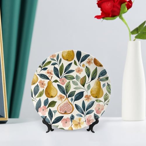 Plato decorativo Bone China Figs And Pears 7 pulg miniatura 6
